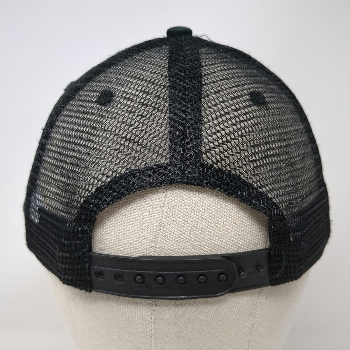 J&A Trucker Hat Black One Size Colima Mexico Patch Greek Key Studded Mesh Back