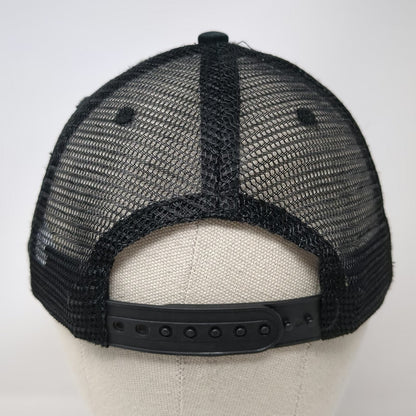 J&A Trucker Hat Black One Size Colima Mexico Patch Greek Key Studded Mesh Back
