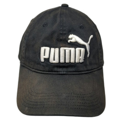 Puma Baseball Cap Black One Size Embroidered Cat Logo Adjustable Slideback Hat