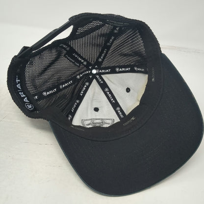 Ariat Trucker Hat Black One Size Shield Logo Mesh Back Snapback Flexfit Tech