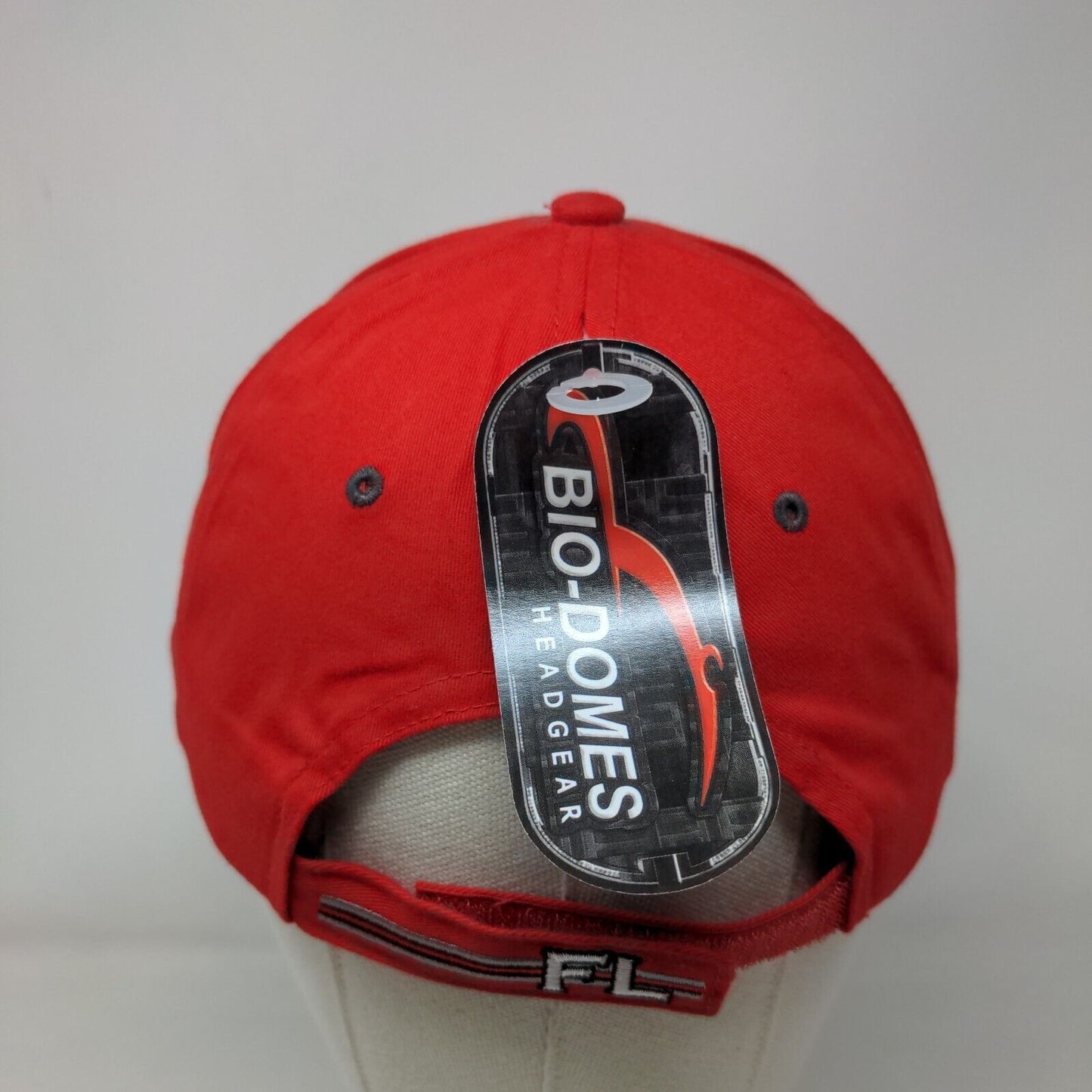 Naples Florida Strapback Hat Red OSFA Adjustable Embroidered Bio-Domes Headgear
