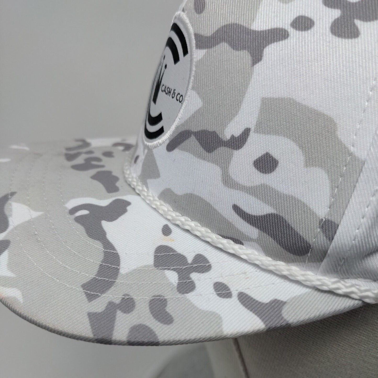 Cash & Co. Snapback Hat Camouflage M/L Adjustable Embroidered 6 Panel Rope
