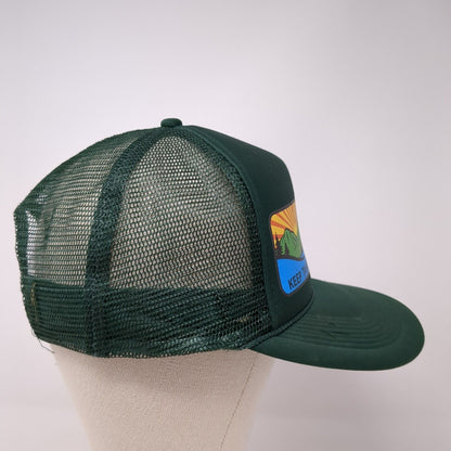 Keep Tahoe Blue Snapback Trucker Hat Green One Size Adjustable Mesh Back Rope
