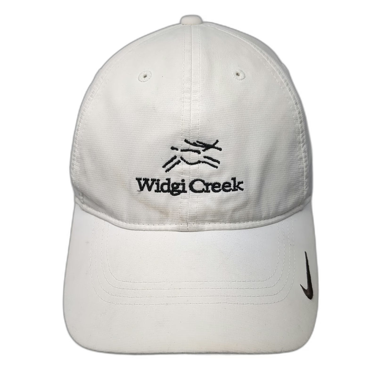 Nike Baseball Cap White One Size Widgi Creek Golf Club Strapback Hat Swoosh