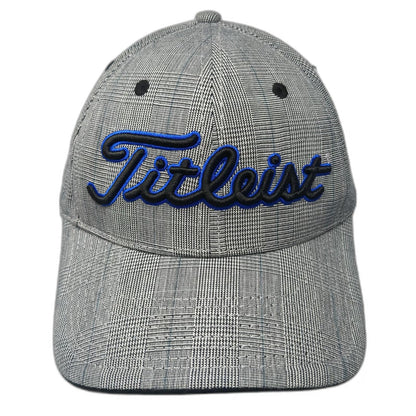 Titleist Baseball Cap Gray One Size Glen Plaid Cotton Adjustable Slideback Hat