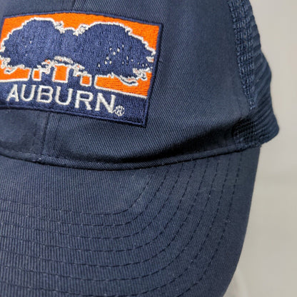 Auburn Snapback Mesh Back Trucker Hat Blue One Size Embroidered Zephyr
