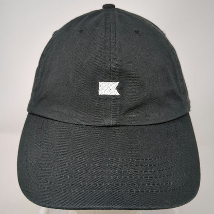 Klaviyo Logo Embroidered Small Flag Black Baseball Cap One Size Slideback Hat
