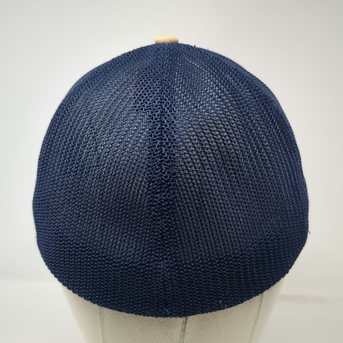 Columbia Baseball Cap Beige Blue Green One Size Mesh Back Leather Patch Hat