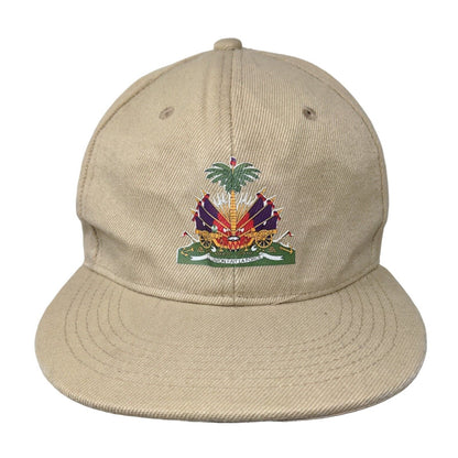 L' Union Fait La Force Snapback Hat Tan OSFA Adjustable Vented Holes 6 Panel