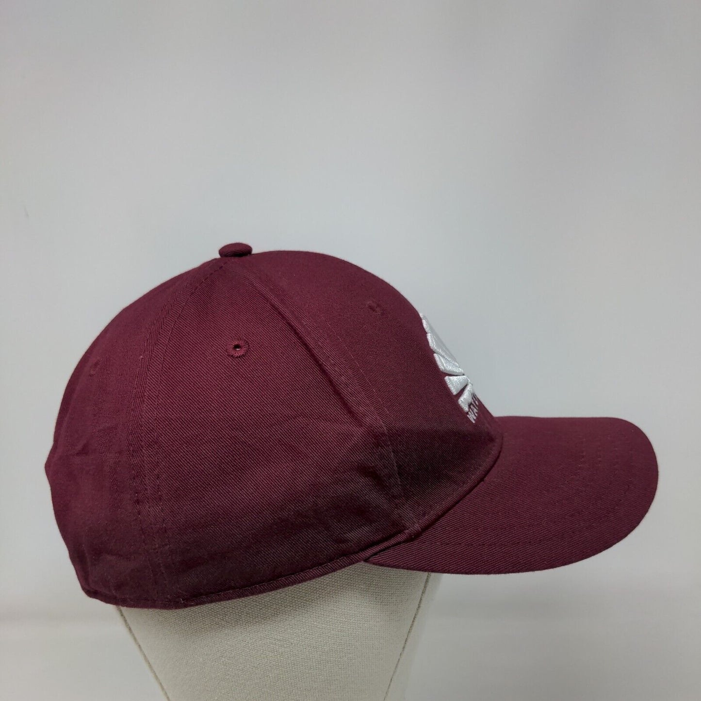 Waters Bluff Snapback Hat Red Burgundy One Size Embroidered 6 Panel