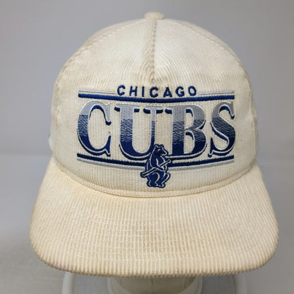 New Era Chicago Cubs MLB 5 Panel Beige Hat One Size Corduroy Side Patch Snapback