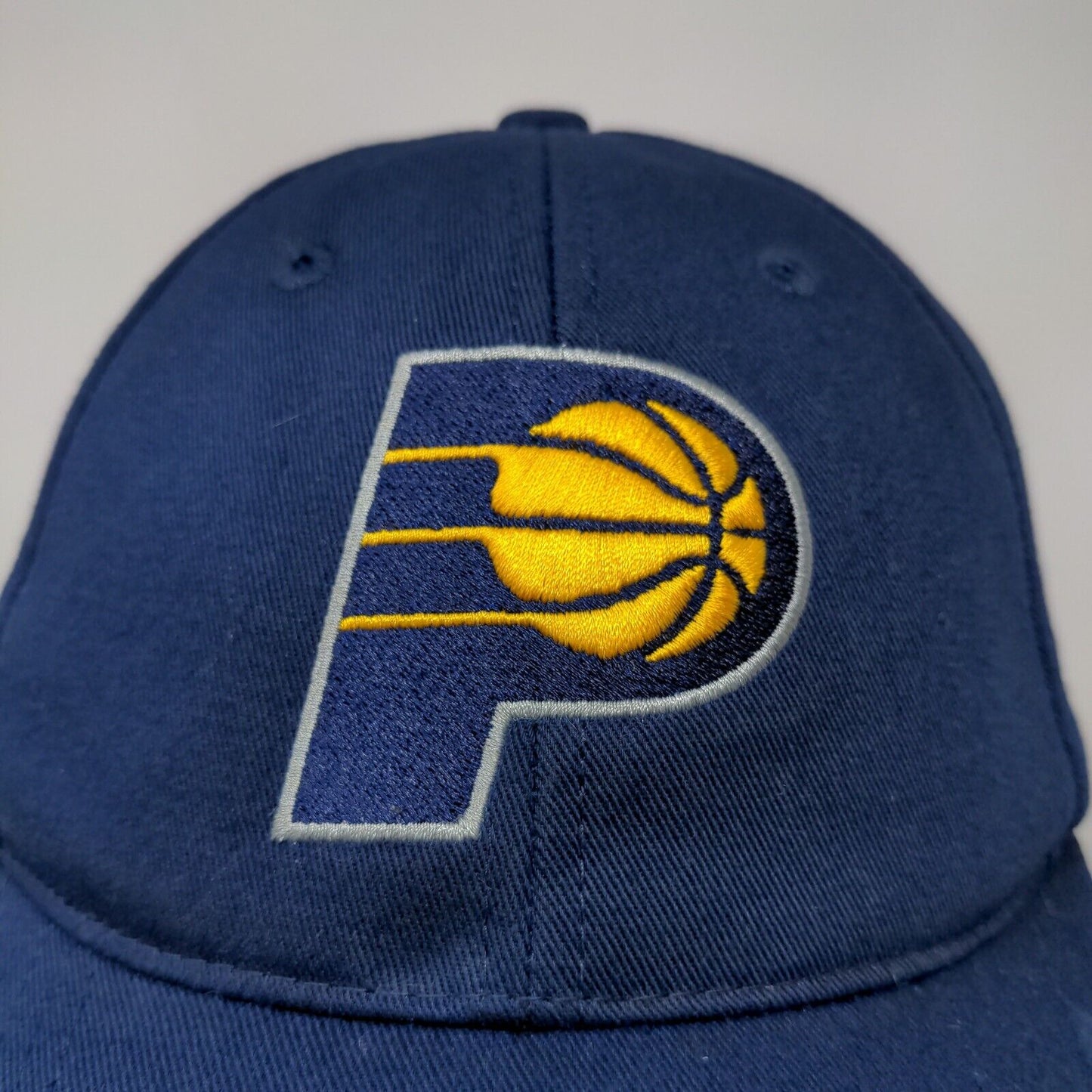 Main Gate Men's Strapback Hat Blue Yellow OSFM Embroidered Logo Indiana Pacers