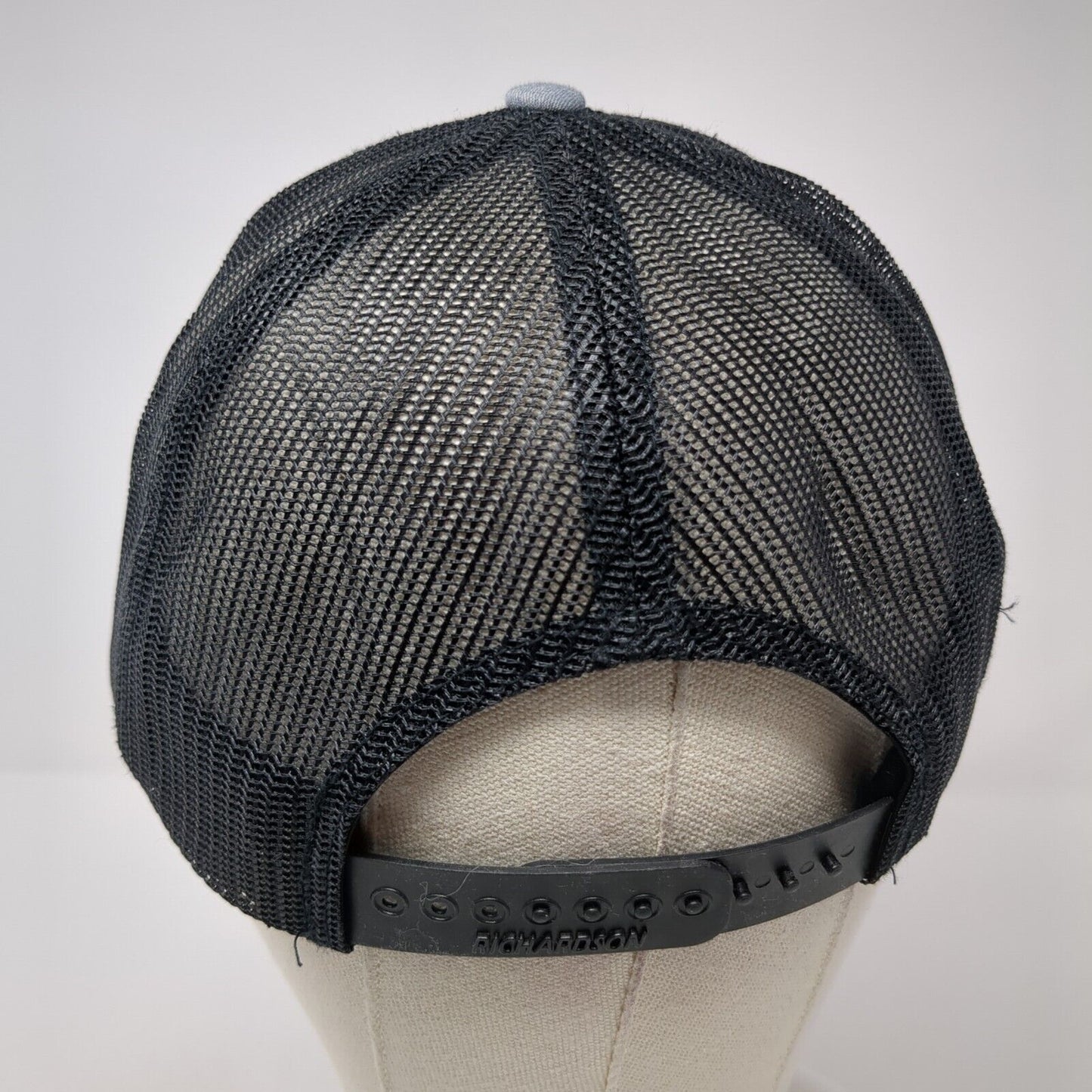 Richardson Snapback Trucker Hat Gray One Size Adjustable Mesh Back 6 Panel