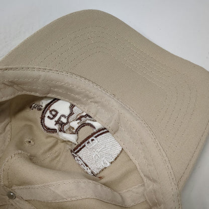 Hit Wear 5 Panel Beige One Size Cat Cafe Logo Embroidered Cotton Strapback Hat