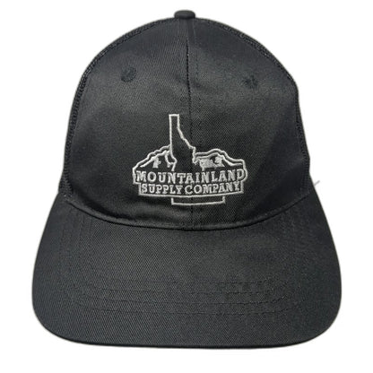 Cap America Trucker Hat Black One Size Mountainland Supply Company Idaho Mesh