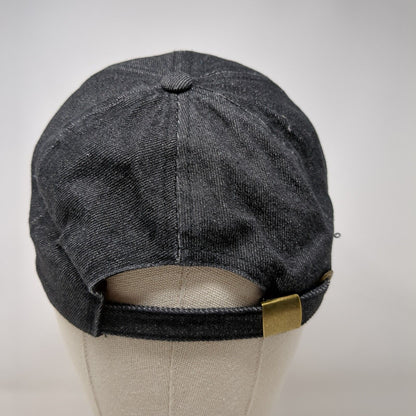 Unbranded Slideback Hat Black OSFA Adjustable Distressed 6 Panel Blank Cotton