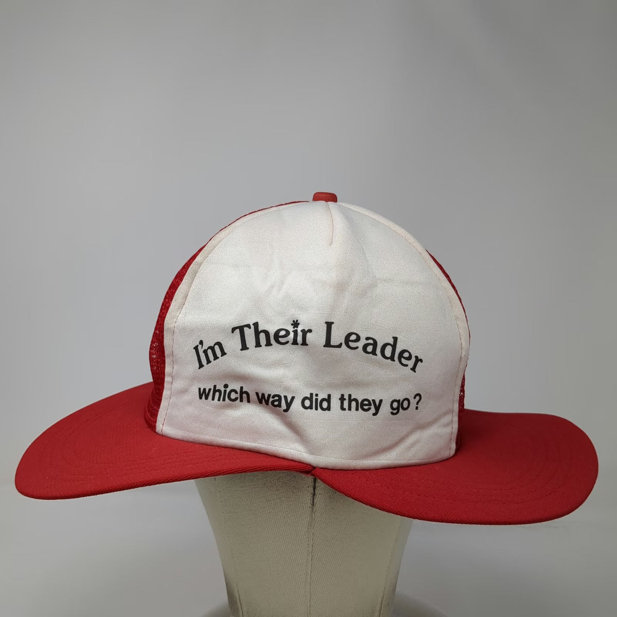 Red One Size Trucker Hat Im Their Leader Which Way Did They Go Mesh Snapback