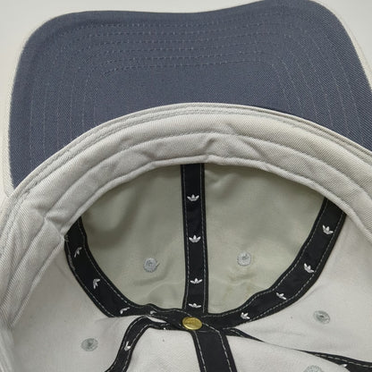 Adidas Baseball Cap Gray One Size Trefoil Logo Strapback Cotton Curved Brim Hat