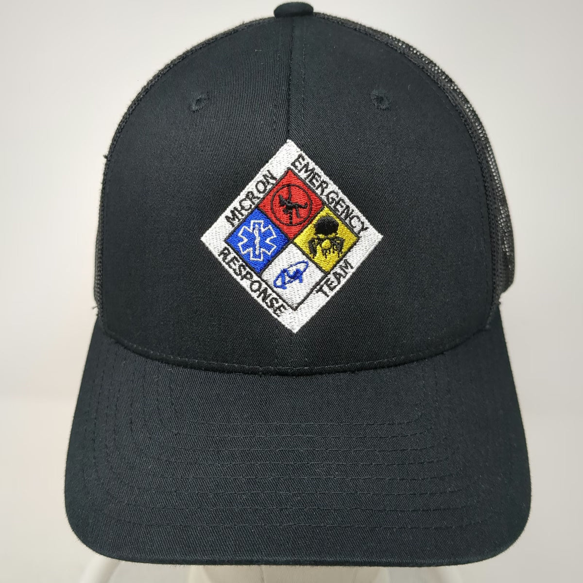 Yupoong Trucker Hat Black One Size Micron Emergency Response Team Mesh Back
