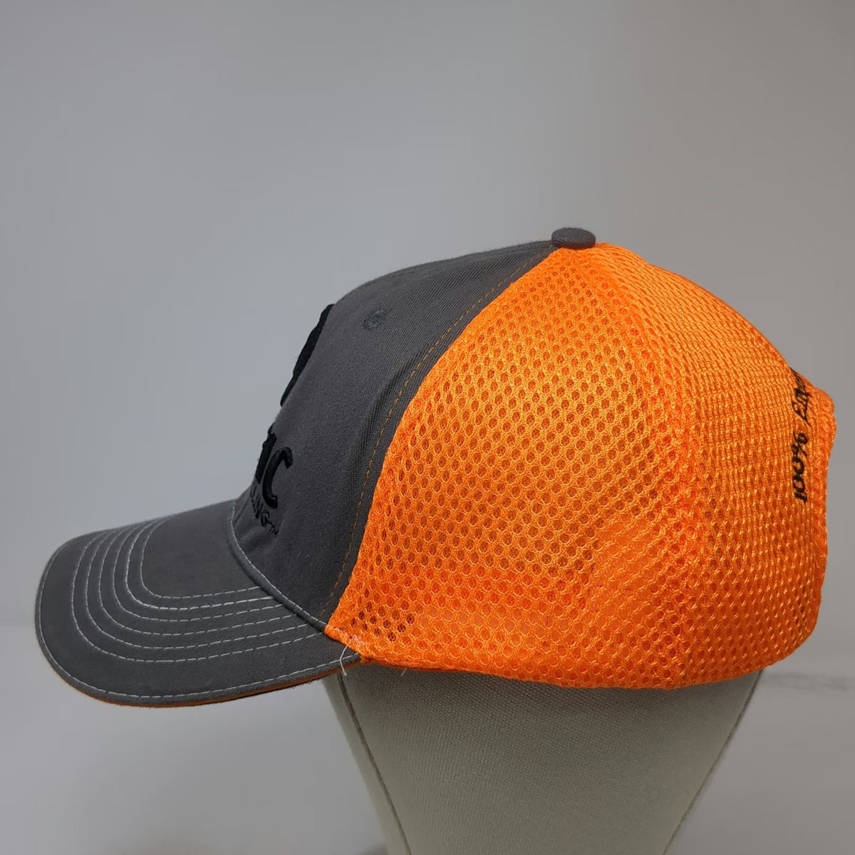 360 Apparel Baseball Cap Gray Orange One Size Mesh Pacific Steel Recycling hat