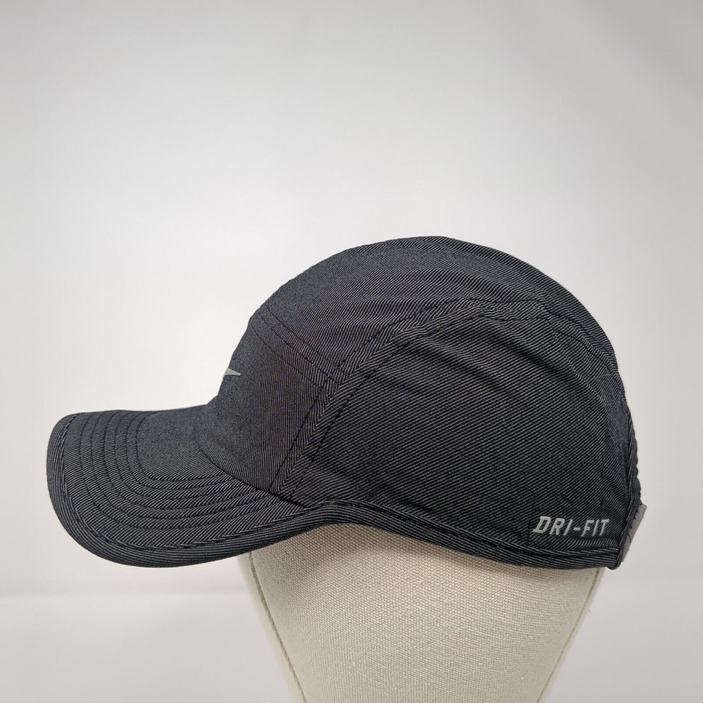 Nike Dri-Fit Strapback 5 Panel Cap Gray OS Adjustable Lightweight Quick Dry