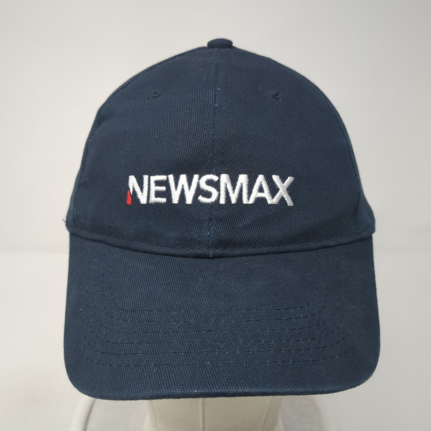 Newsmax Strapback Baseball Cap Blue One Size Adjustable Embroidered 6 Panel