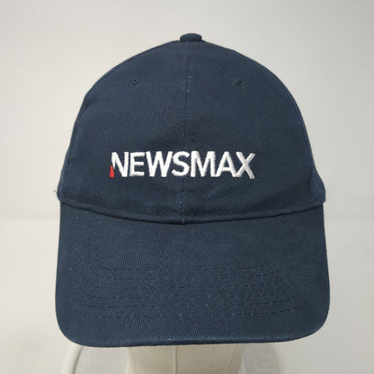 Newsmax Strapback Baseball Cap Blue One Size Adjustable Embroidered 6 Panel