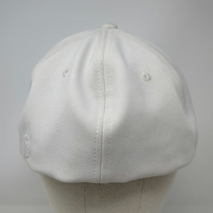 Smitty Baseball Cap White L Flexfit Tonal Logo Structured Athletic Stretch Hat