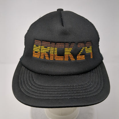 Brick 29 Snapback Trucker Hat Black OSFA Mesh Back Solid Embroidered