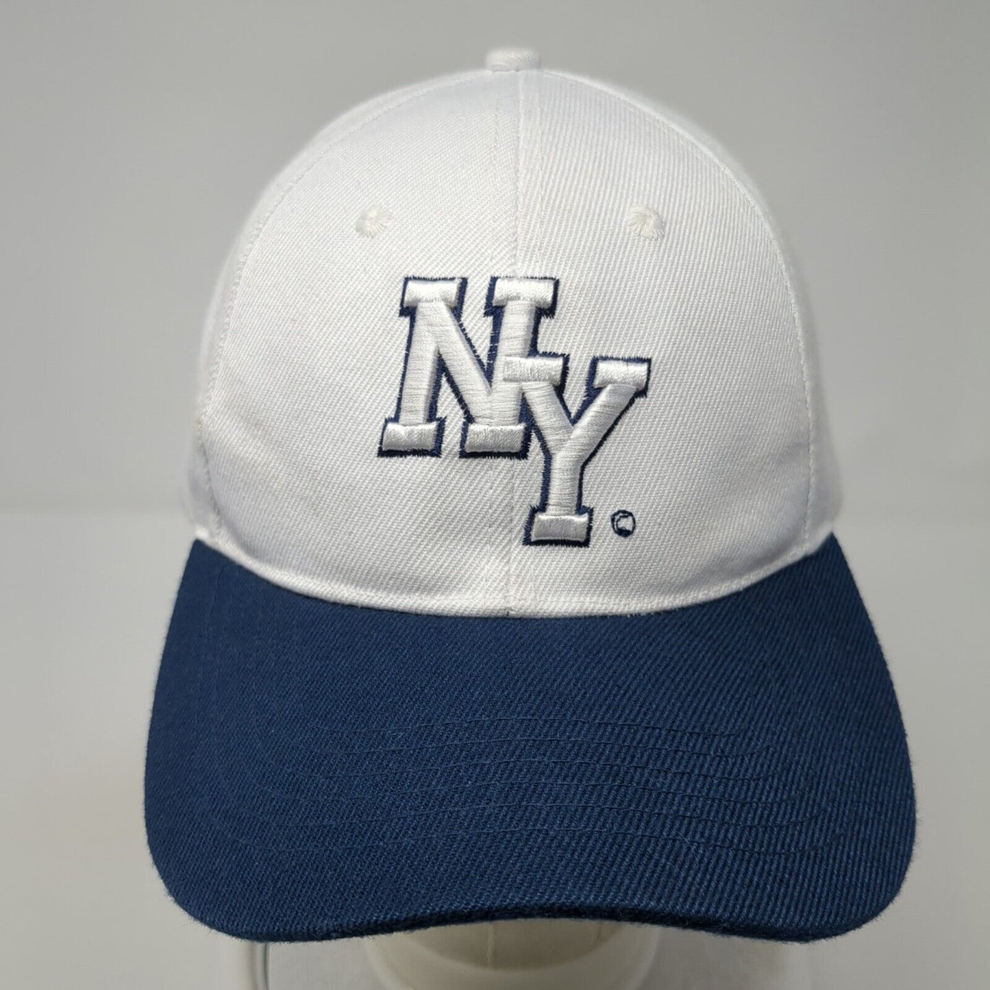 NY Strapback Hat White One Size Adjustable Embroidered Colorblock