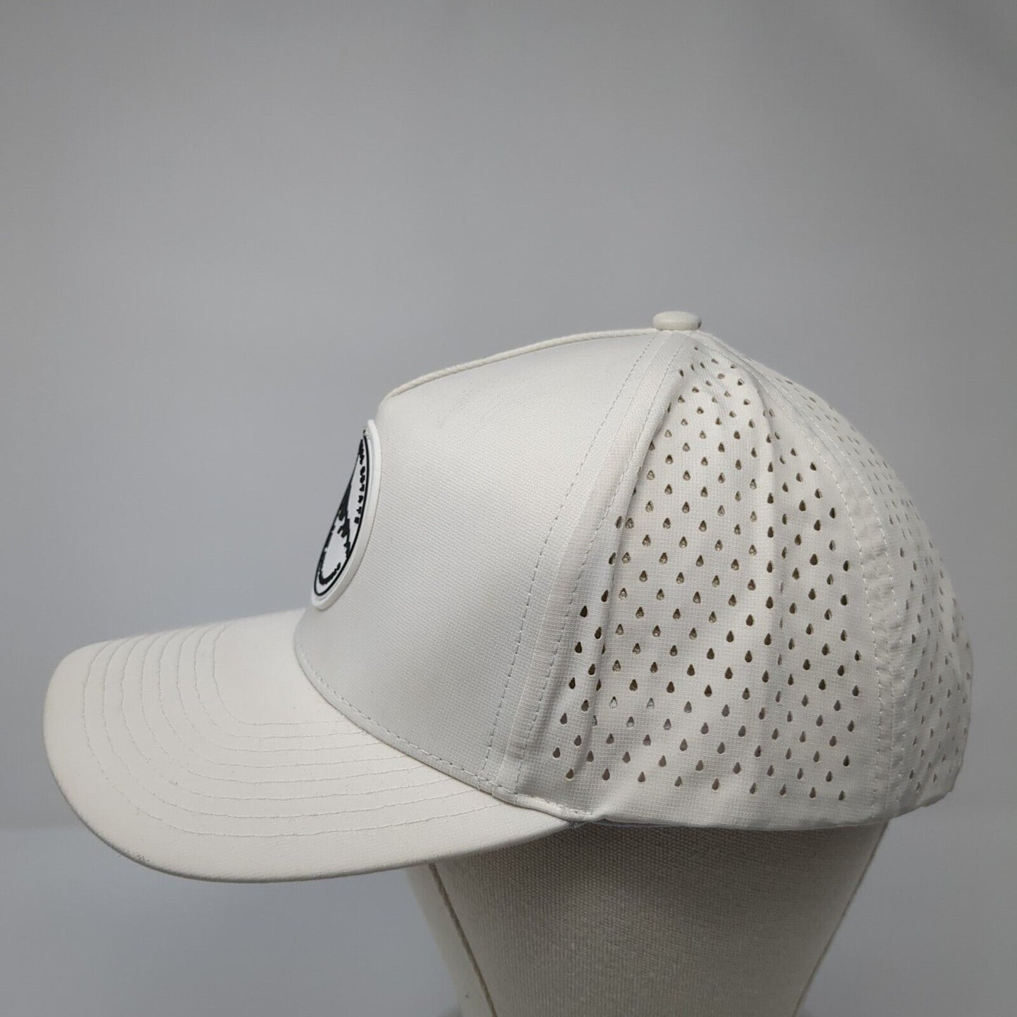 Top Notch Real Estate Snapback Hat White Cream Adjustable Zipped Black Hawk