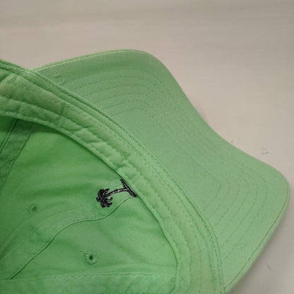 Palm Tree Slideback Hat Green OSFM Adjustable Embroidered Logo Vented Holes