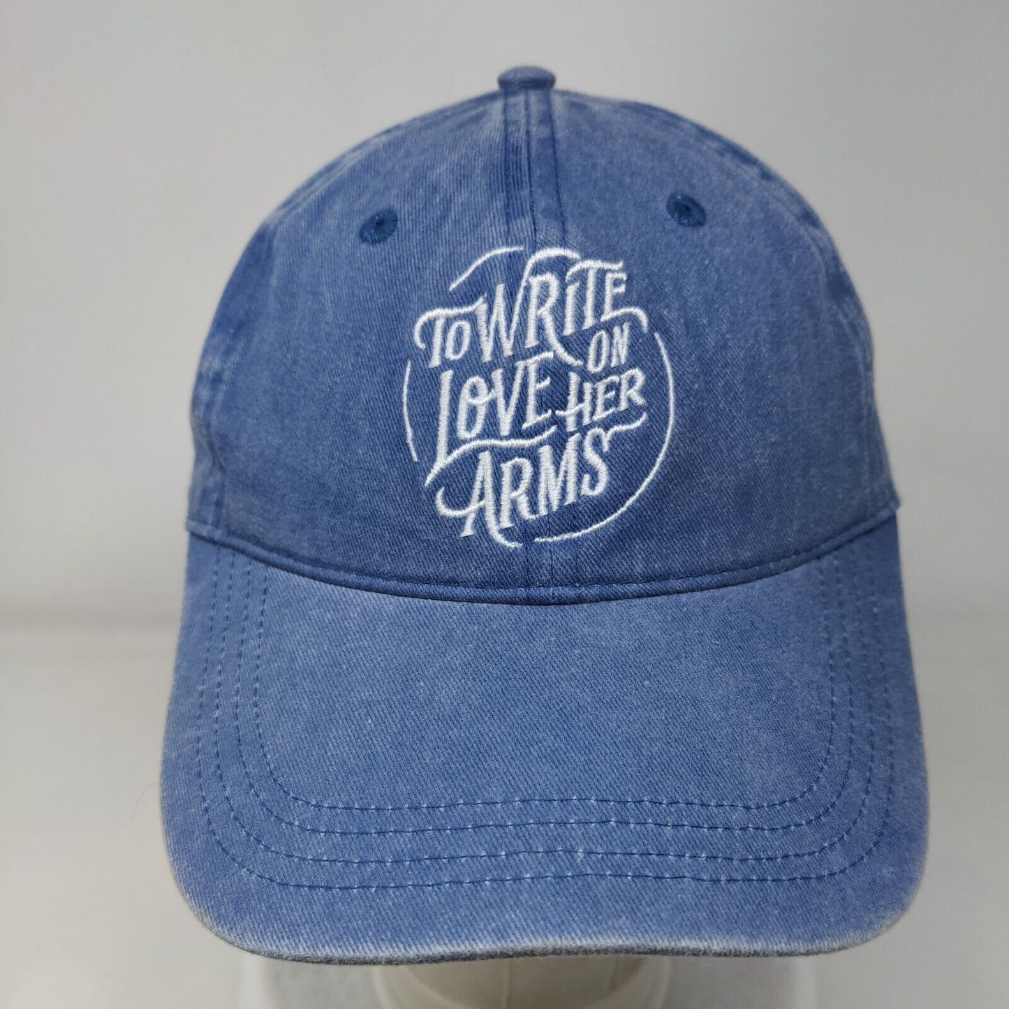 To Write Love On Her Arms Slideback Hat Blue OS Adjustable Embroidered Denim