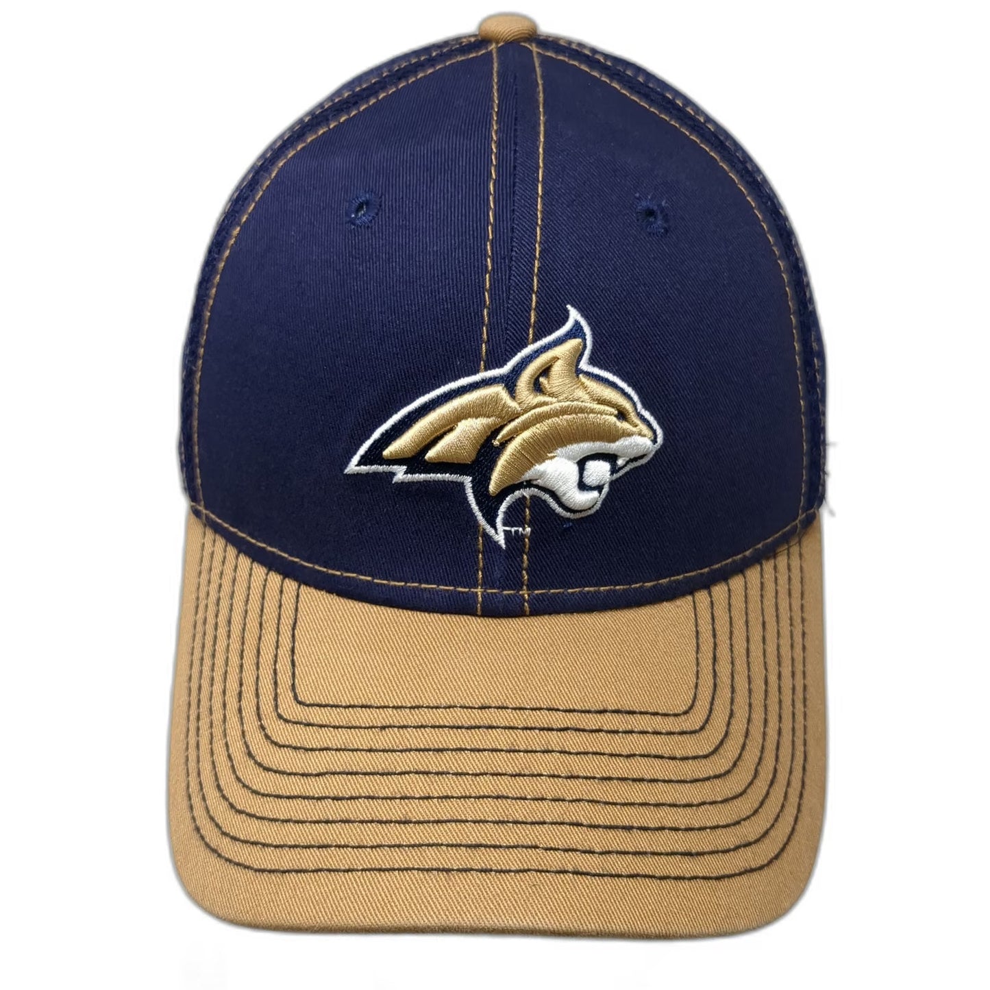 New Era Montana State Bobcats NCAA Blue M 39THIRTY Mesh Cap Stretch Cats Logo