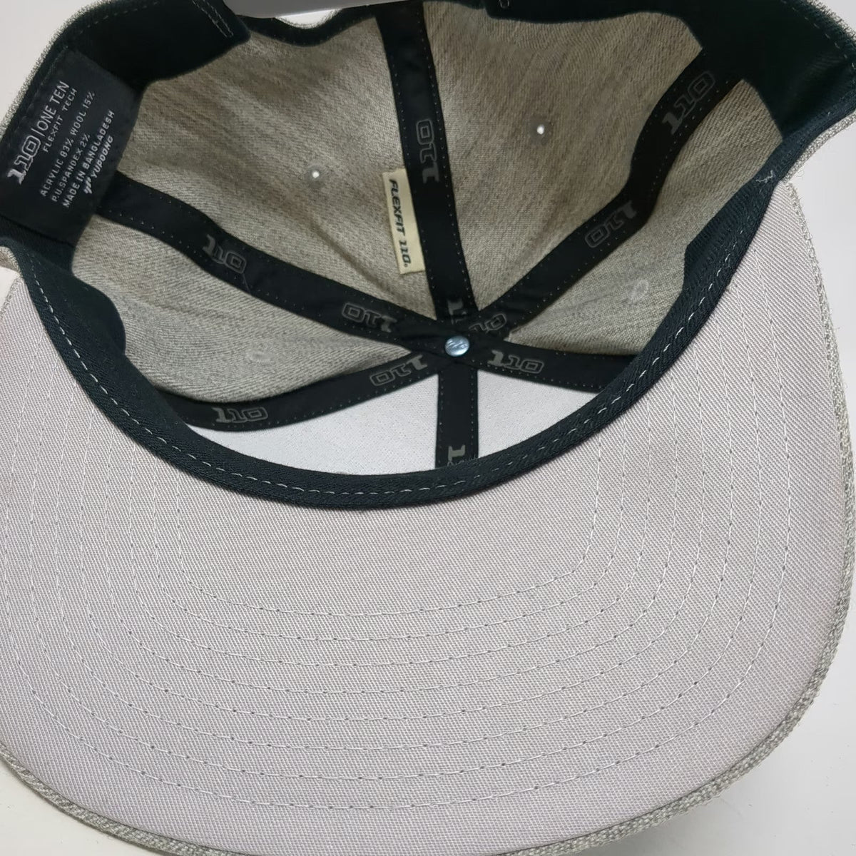 Yupoong Snapback Gray Blue One Size Hat Flexfit 110 Mountain Logo Flat Brim