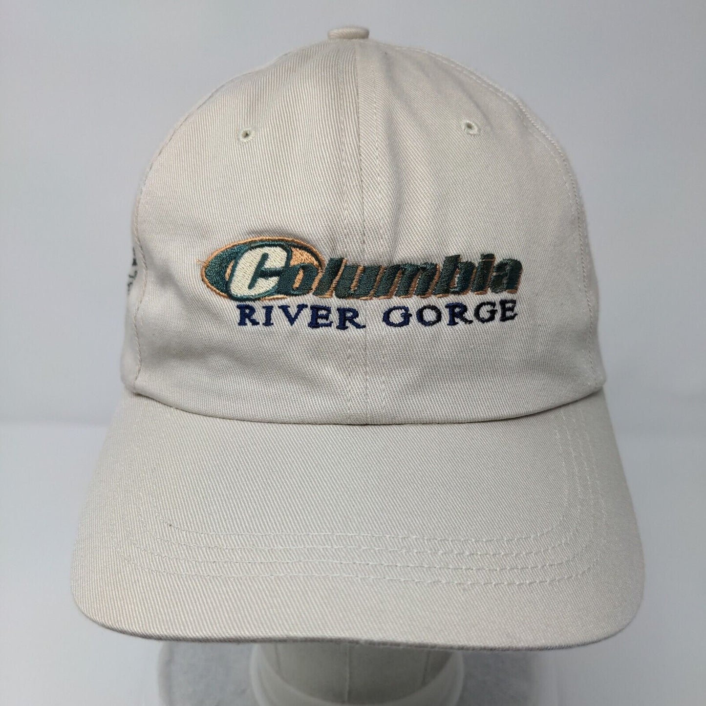 Columbia River Gorge Slideback Hat Tan OSFA Embroidered Fish Ahead