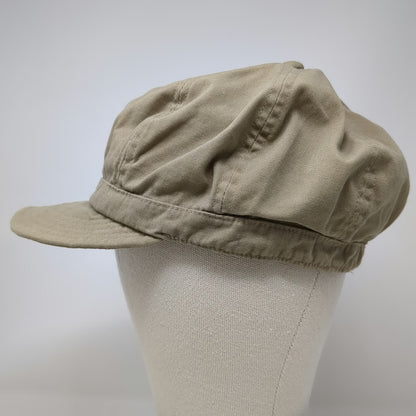 Army Cap Beige One Size Elastic Back Cotton Canvas Cadet Military Blank Hat