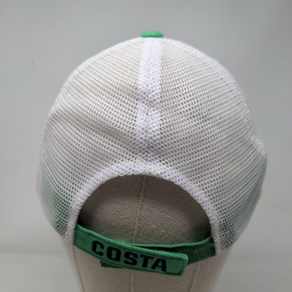 Costa Strapback Mesh Back Trucker Hat Green One Size Embroidered Colorblock