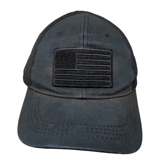 American Flag Fitted Trucker Hat Black OSFM Mesh Patriotic Highland Tactical