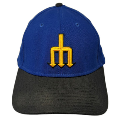 Seattle Mariners MLB New Era XL Blue Baseball Cap 39THIRTY Trident Stretch Fit