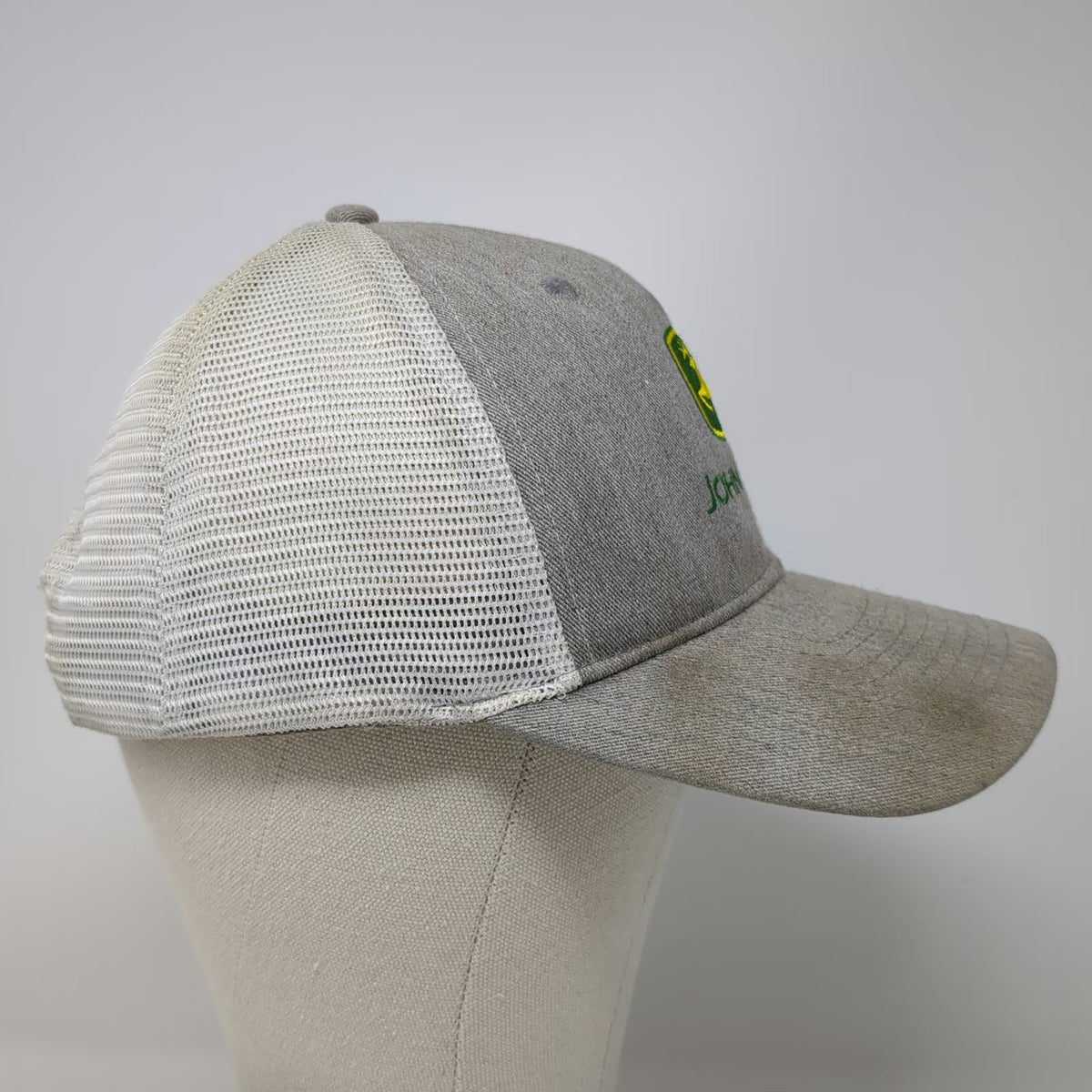 Infinity Headwear John Deere Trucker Hat Gray One Size Mesh Snapback Embroidered