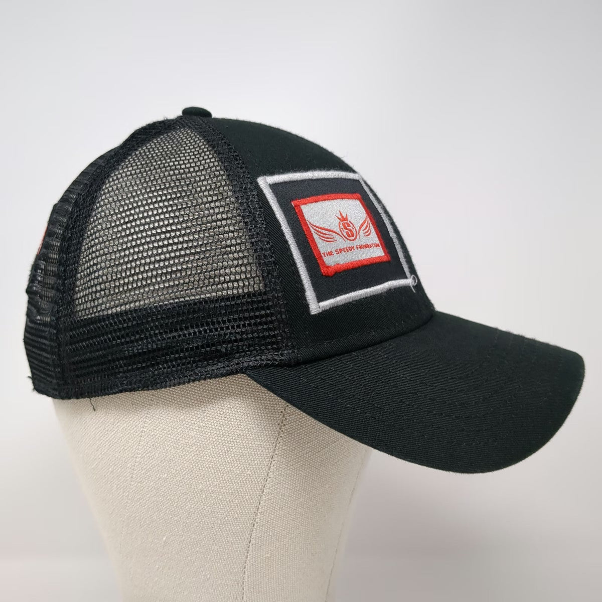 bigtruck Black One Size Trucker Hat The Speedy Foundation Logo Mesh Snapback Cap