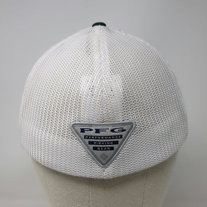 Columbia Baseball Cap Black White One Size PFG Mesh Back Flexfit Fishing Hat