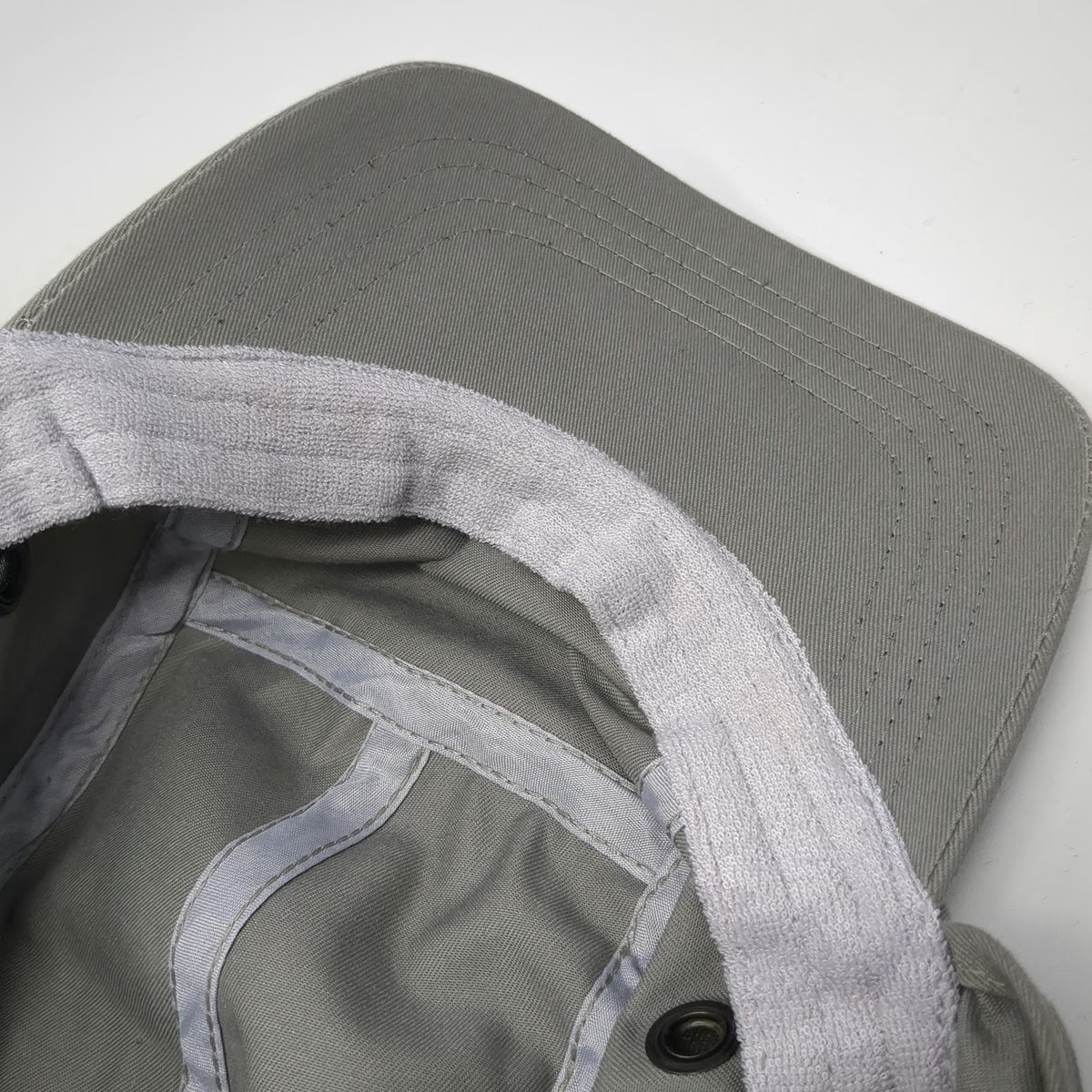 hg 5 Panel Hat Gray One Size Neck Flap Sun Shield Cord Toggle Slideback Outdoor