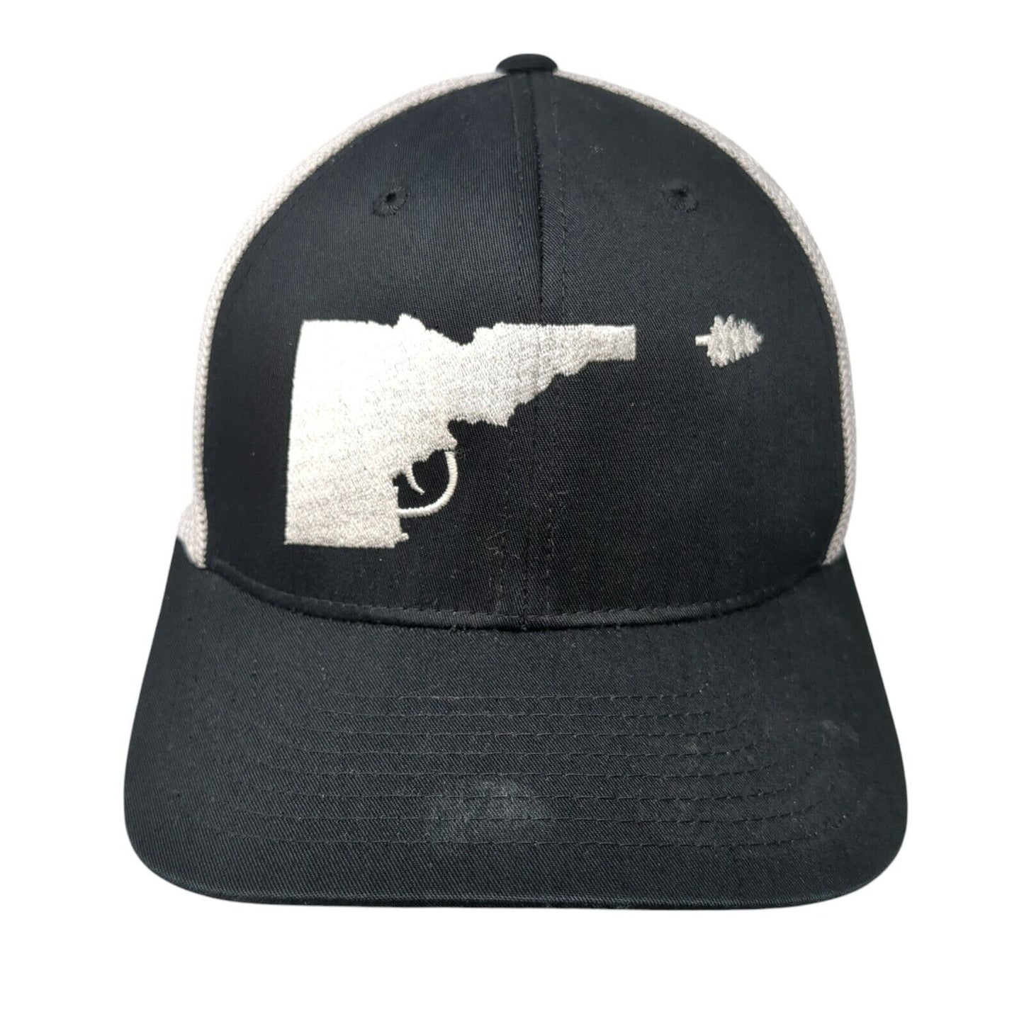 Idaho Gun Fitted Mesh Back Trucker Hat Black One Size Flexfit Yupoong