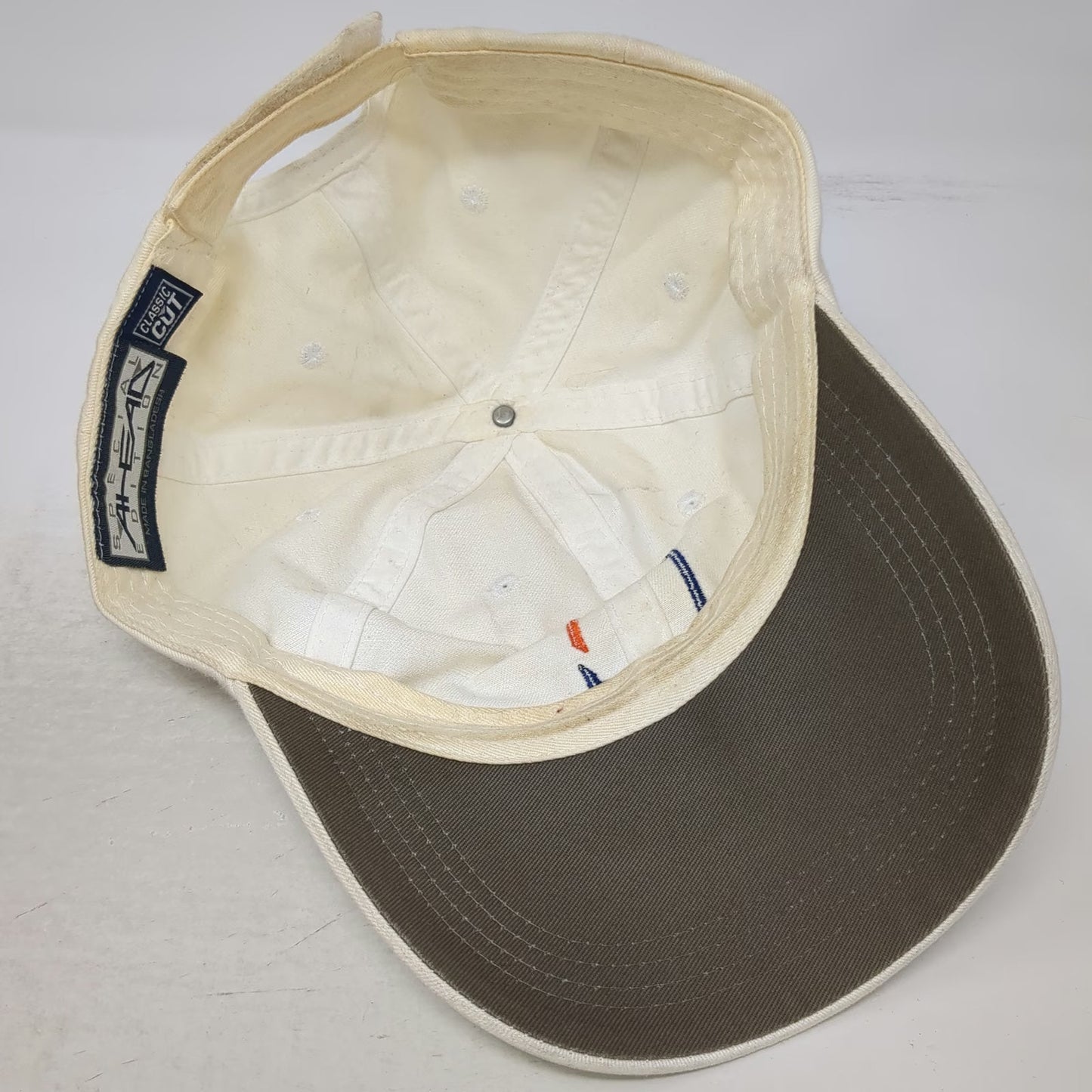 Ahead Baseball Cap White One Size First Trust Logo Strapback Hat Embroidered