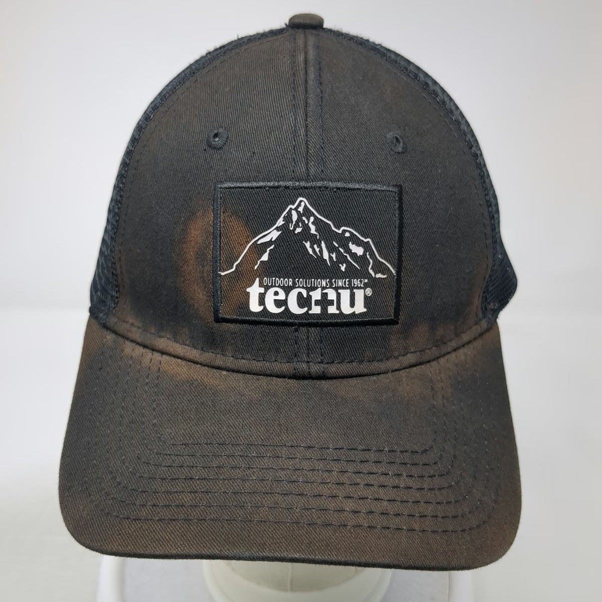 Tecnu Outdoor Solutions Trucker Hat Black One Size Mesh Snapback Mountain Patch