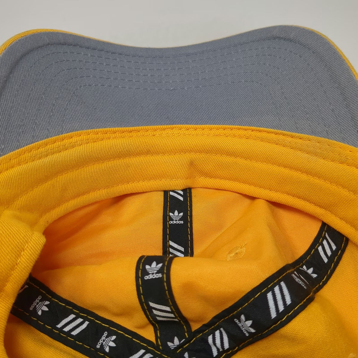 Adidas Baseball Cap Yellow One Size Trefoil Logo Cotton Slideback Adjustable Hat