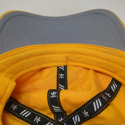 Adidas Baseball Cap Yellow One Size Trefoil Logo Cotton Slideback Adjustable Hat