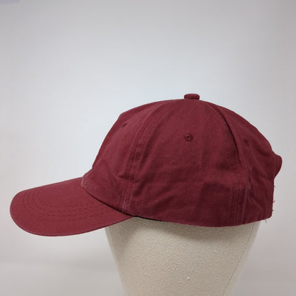 Doughnut Strapback Hat Red One Size Adjustable Embroidered Vented Holes 6 Panel